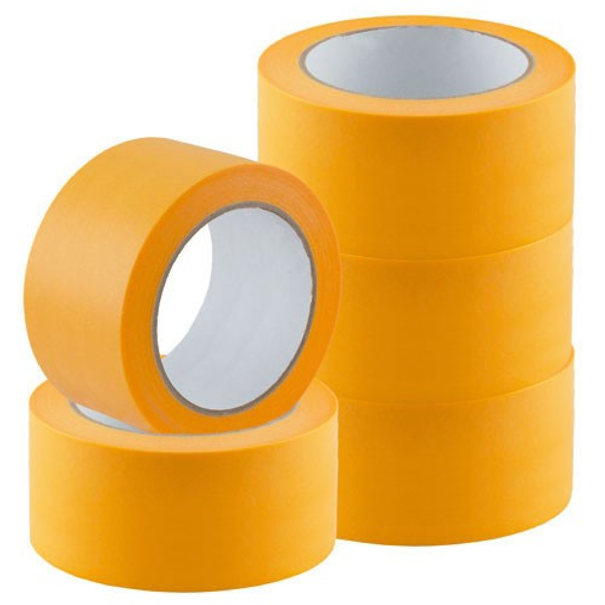 5 Rollen goldgelbes Malerkreppband (Washi-Tape), gestapelt