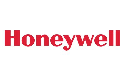 Das Bild zeigt das Logo von Honeywell. Der Schriftzug "Honeywell" ist in einer auffälligen roten Farbe gestaltet.