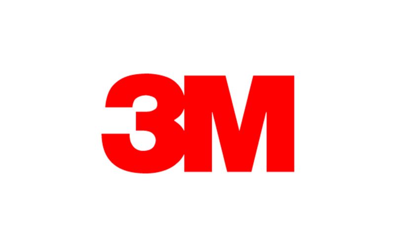 Das Bild zeigt das Logo von 3M in großen, roten Buchstaben auf weißem Hintergrund. Die Zahlen „3“ und „M“ sind fett gedruckt und ohne zusätzliche Grafiken oder Texte.
